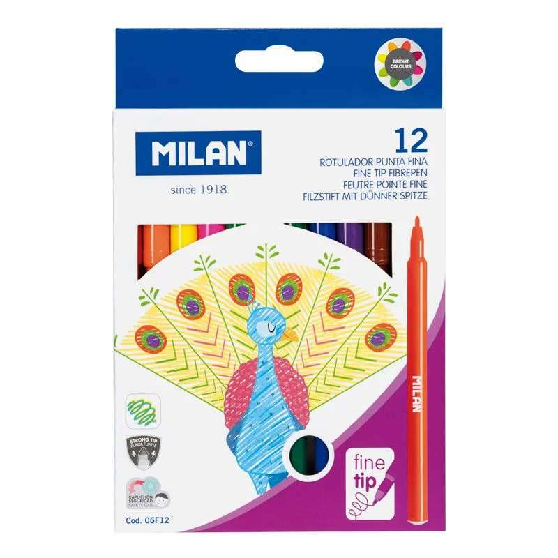 MILAN 06F12 FINE KEÇELİ KALEM (2MM UÇ) - 12'Lİ