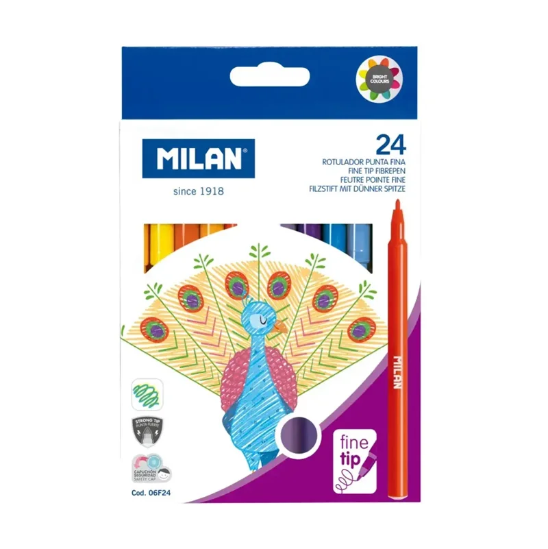 MILAN 06F24 FINE KEÇELİ KALEM (2MM UÇ) - 24'LÜ