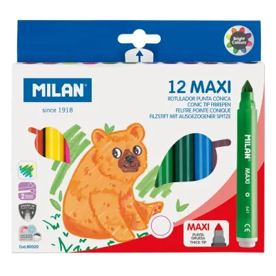 MILAN 80020 MAXI JUMBO KEÇELİ KALEM (7,5MM UÇ) - 12'Lİ