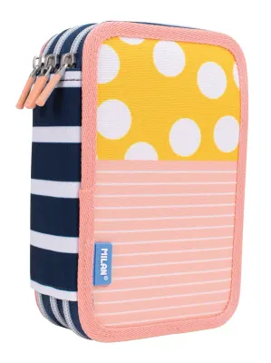 MILAN 081364SM2 SWIMS SARI-PEMBE 3 CEPLİ SETLİ KALEM ÇANTASI