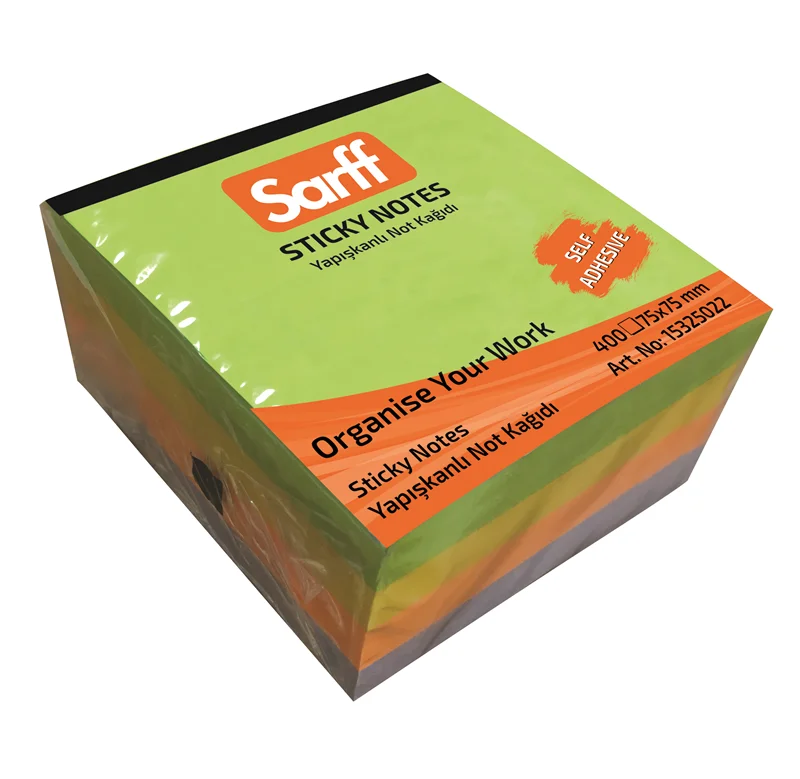 SARFF 75X75MM SPRING RENKLER YAPIŞKANLI NOT KAĞIDI - 400YP