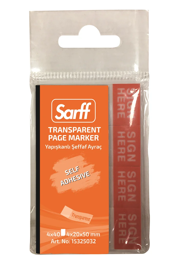 SARFF 4X20X50MM ŞEFFAF KAĞIT AYRAÇ(4X40) - 160YP