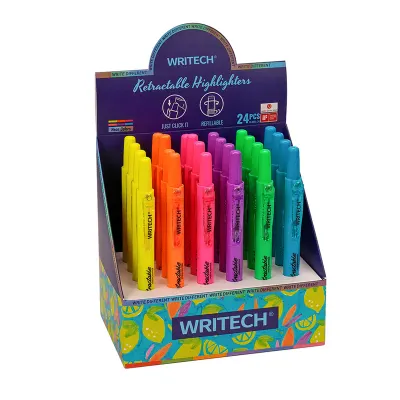 WRITECH W-805S BASMALI FOSFORLU KALEM NEON 6 RENK - 24'LÜ SET