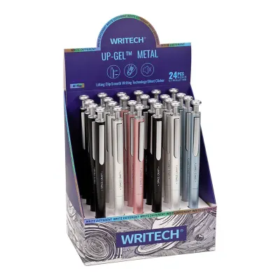 WRITECH W-0156 METAL UP 0,7MM MAVİ JEL KALEM - 24'LÜ SET
