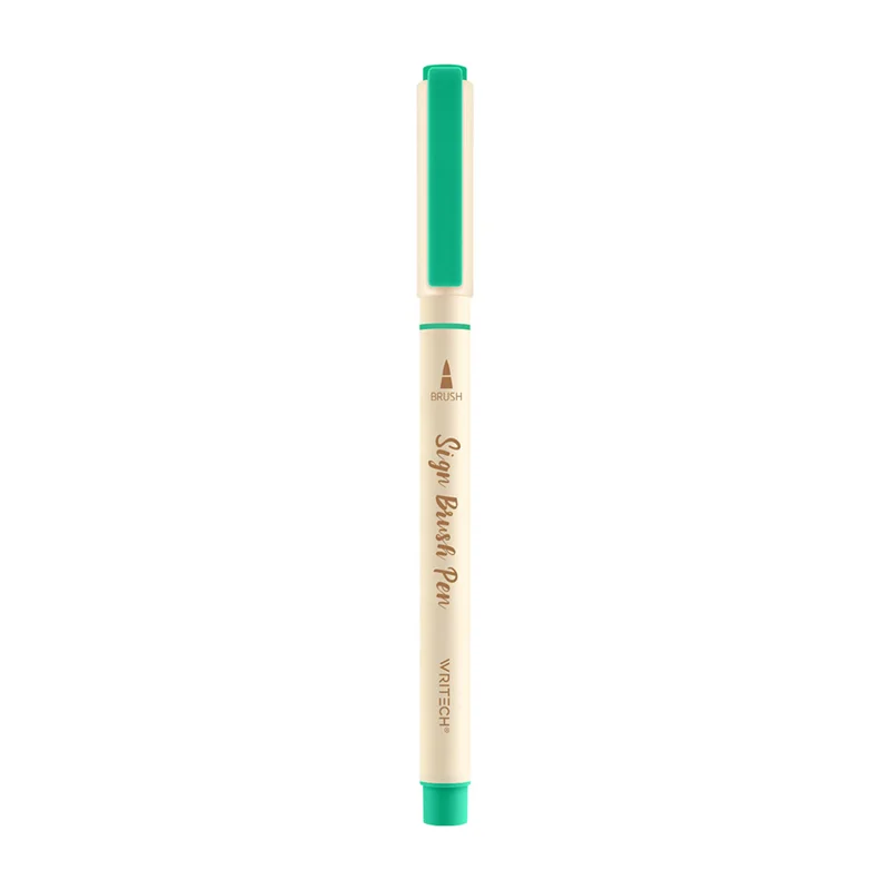 WRITECH W-827 FIRÇA TİP KEÇELİ KALEM YEŞİM YEŞİLİ - 12'Lİ KUTU