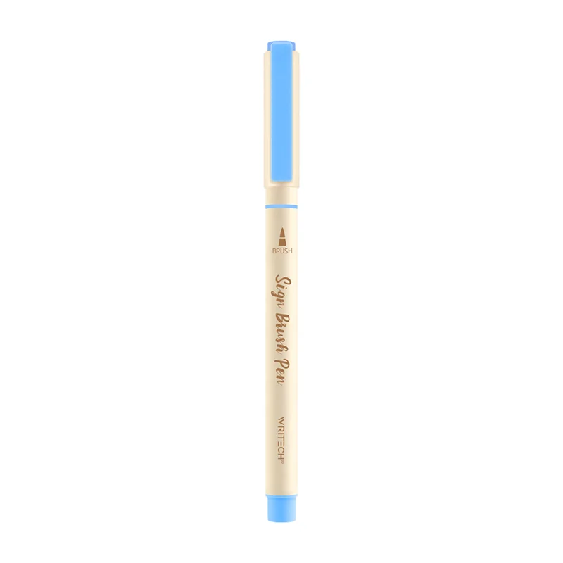WRITECH W-827 FIRÇA TİP KEÇELİ KALEM MENEKŞE MAVİ - 12'Lİ KUTU