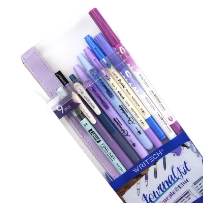 WRITECH W-JK03-4 NIGHT KALEM SETİ (MAVİ-MOR) - 9'LU SET