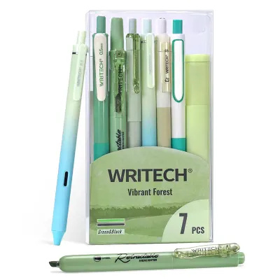 WRITECH W-JK04 FIBRANT ORMANI KALEM SETİ (YEŞİL) - 7'Lİ SET