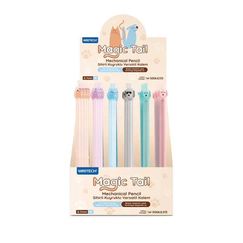 WRITECH W-5006 &amp; W-513 MIX 0,7MM MAGICTAIL VERSATİL KALEM - 24'LÜ STAND