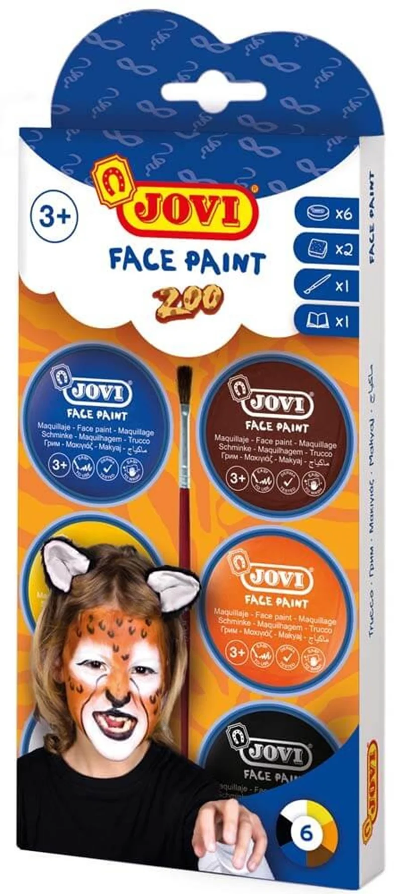 JOVI 174Z KREM YÜZ BOYASI HAYVANAT BAHÇESİ FIRÇA + SÜNGER