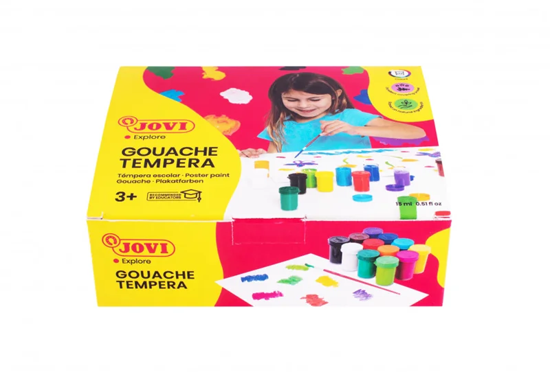 JOVI 521 GUAJ BOYA 15ML KAVANOZ + FIRÇA ASORTİ RENKLER - 12'Lİ KUTU