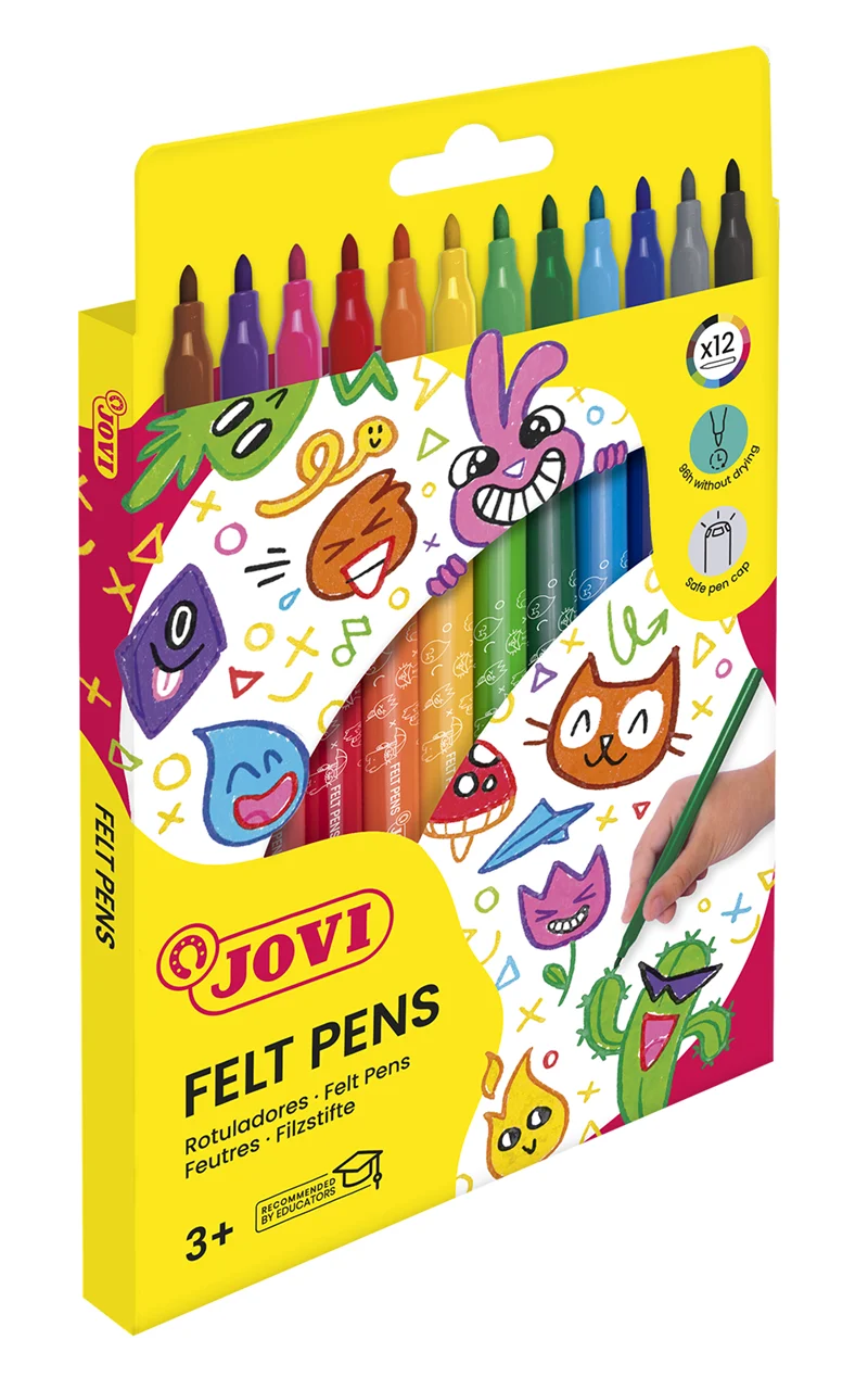 JOVI 1612 YIKANABİLİR KEÇELİ KALEM (3MM UÇ) - 12 RENK