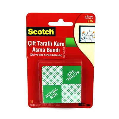 3M 111 SCOTCH ÇİFT TARAFLI KÖPÜK BANT KARE (Best)