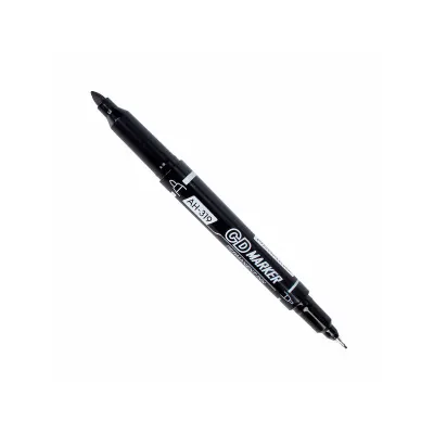 AIHAO 319 ÇİFT UÇLU SİYAH PERMANENT KALEM (Best)