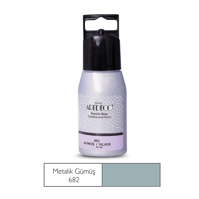 ARTDECO Y-040C-682 BOYUTLU BOYA 60 ml GÜMÜŞ (Best)