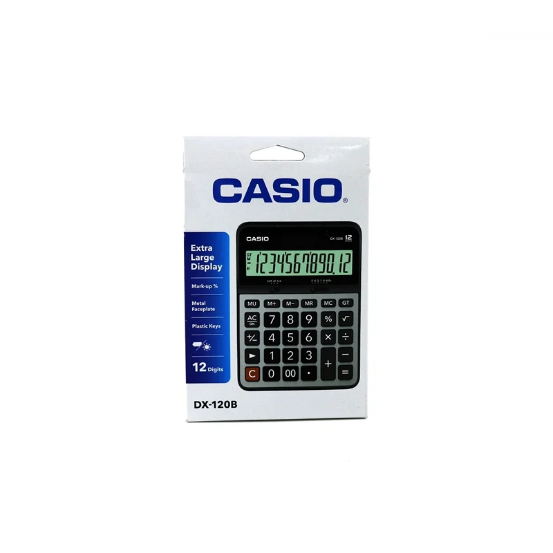 CASIO DX-120 S/B MASA ÜSTÜ HESAP MAKİNESİ 12 HANE (Best)