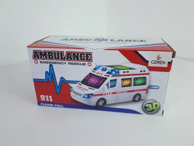CTOY 89-2689B IŞIKLI VE SESLİ 3D AMBULANS (Best)