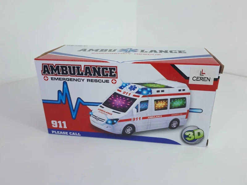 CTOY 89-2689B IŞIKLI VE SESLİ 3D AMBULANS (Best)