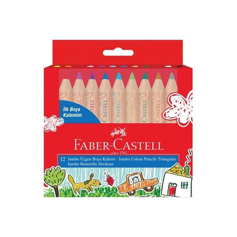 FABER 12 RENK İLK BOYA KALEMİM JUMBO YARIM BOY 51710000040 (Best)