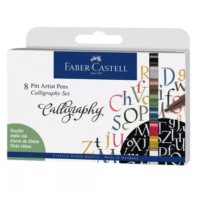 FABER PITT ÇİZİM KALEMİ KALİGRAFİ SETİ 8 Li 167508 (Best)