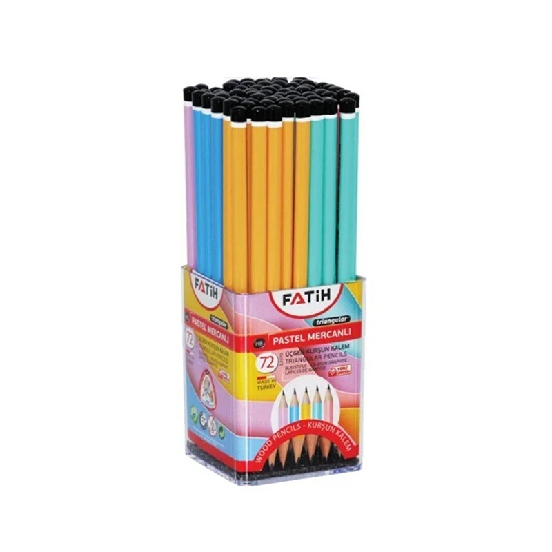 FATİH PASTEL ÜÇGEN MERCANLI KURŞUN KALEM 72 Lİ 12070 (Best)