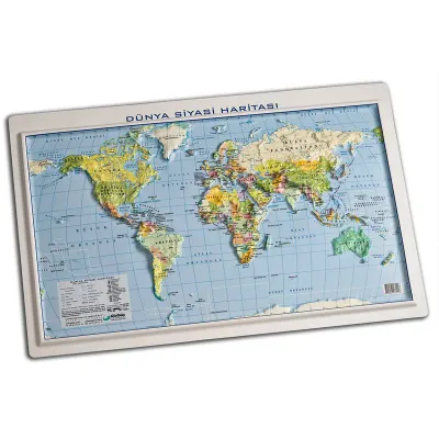 GÜRBÜZ 26021 KABARTMA HARİTA DÜNYA SİYASİ 35x50 (Best)