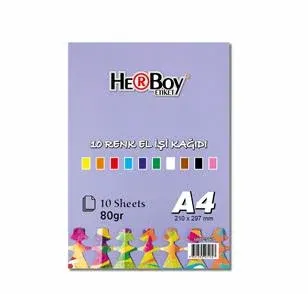 HERBOY A4 ELİŞİ KAĞIDI 10 LU KARIŞIK HRB-3160 (Best)