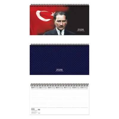 KESKİN AJ-66 16x33,5 HAFTALIK SPİRALLİ MASA TAKVİMİ ATATÜRK 600142 (Best)