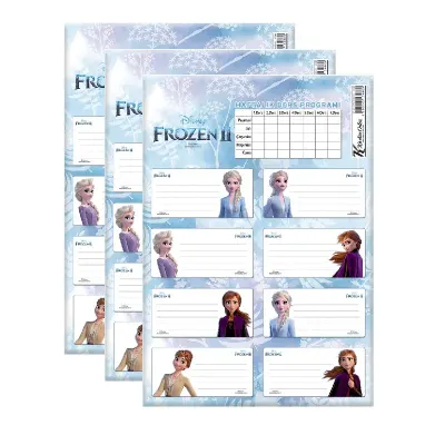 KESKİN FROZEN II 3 LÜ DERS PROGRAMLI ETİKET 220130 (Best)