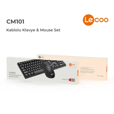 LECOO CM101 SİYAH KABLOLU KLAVYE & MOUSE SET (Best)
