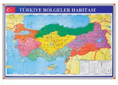 PANDA COĞRAFİ BÖLGE HARİTASI 70x100 ALM ÇERÇEVE (Best)