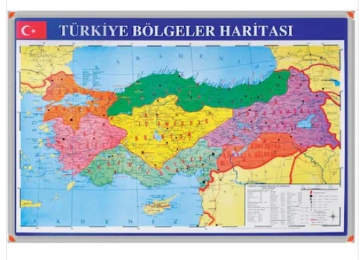 PANDA COĞRAFİ BÖLGE HARİTASI 70x100 ALM ÇERÇEVE (Best)