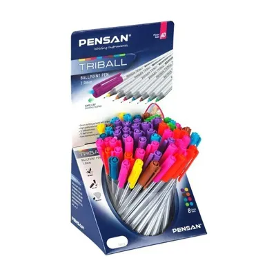 PENSAN 1003 TRIBALL RENKLİ TÜKENMEZ KALEM 60 LI ST (Best)