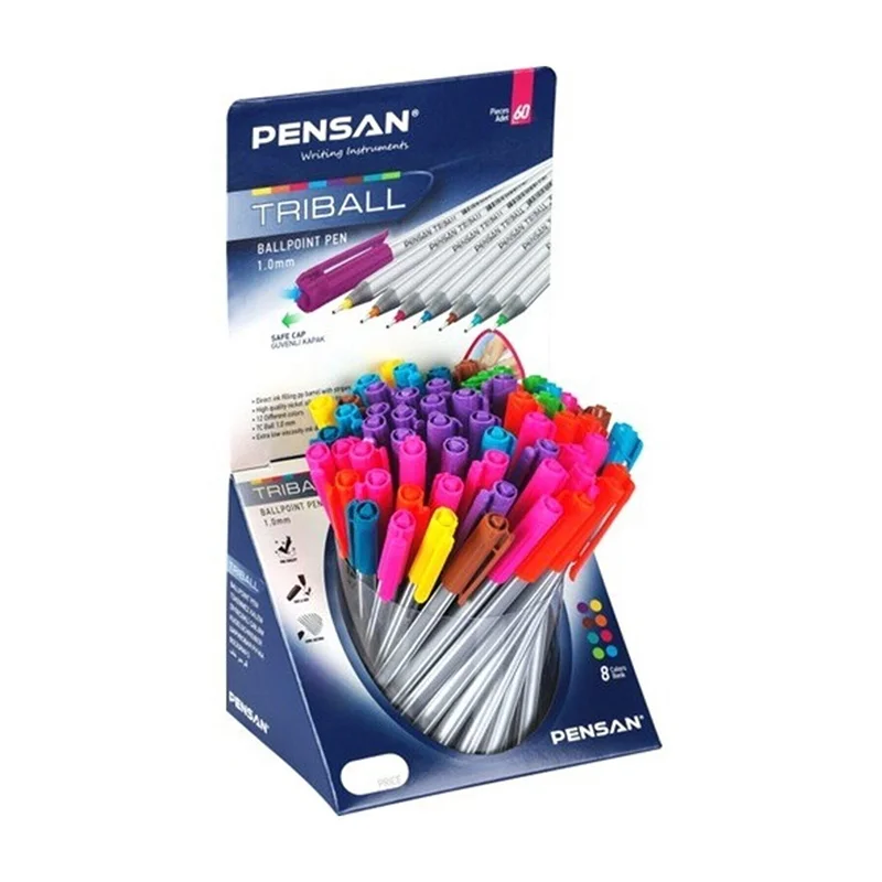 PENSAN 1003 TRIBALL RENKLİ TÜKENMEZ KALEM 60 LI ST (Best)