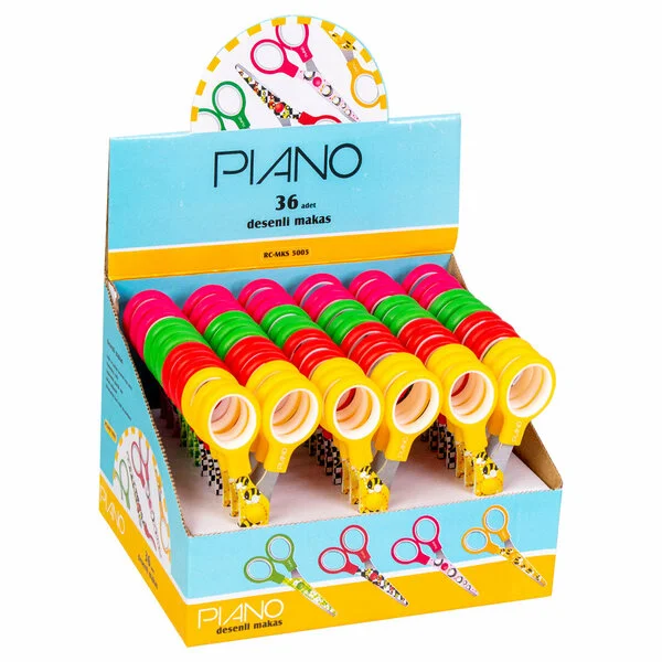 PİANO RC-MKS-5005 DESENLİ OKUL MAKASI 328869 (Best)