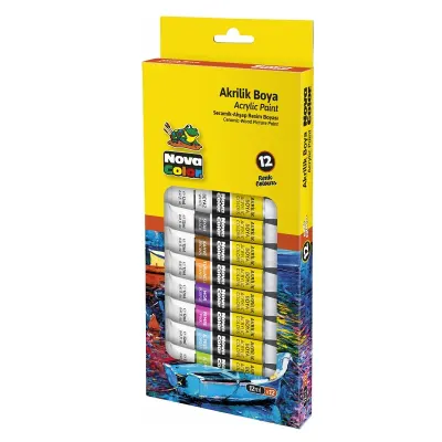NOVA COLOR 12 RENK AKRİLİK BOYA TÜP 12 ml NC-2004