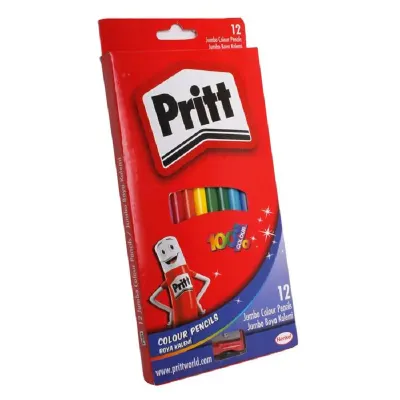 PRİTT 12 RENK JUMBO KURU BOYA TAM BOY 1219733 (Best)