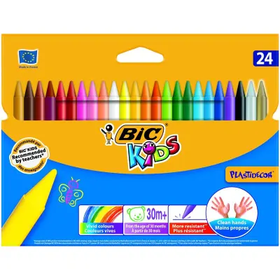 BİC PLASTIDECOR 24 RENK PASTEL BOYA 8297724 (Best)