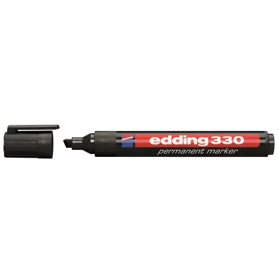 EDDİNG 330 SİYAH PERMANENT KESİK UÇ MARKER KALEM (Best)