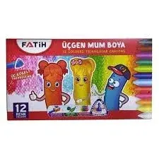 FATİH 12 RENK WAX CRAYON JUMBO ÜÇGEN MUM BOYA 50220CB12R (Best)