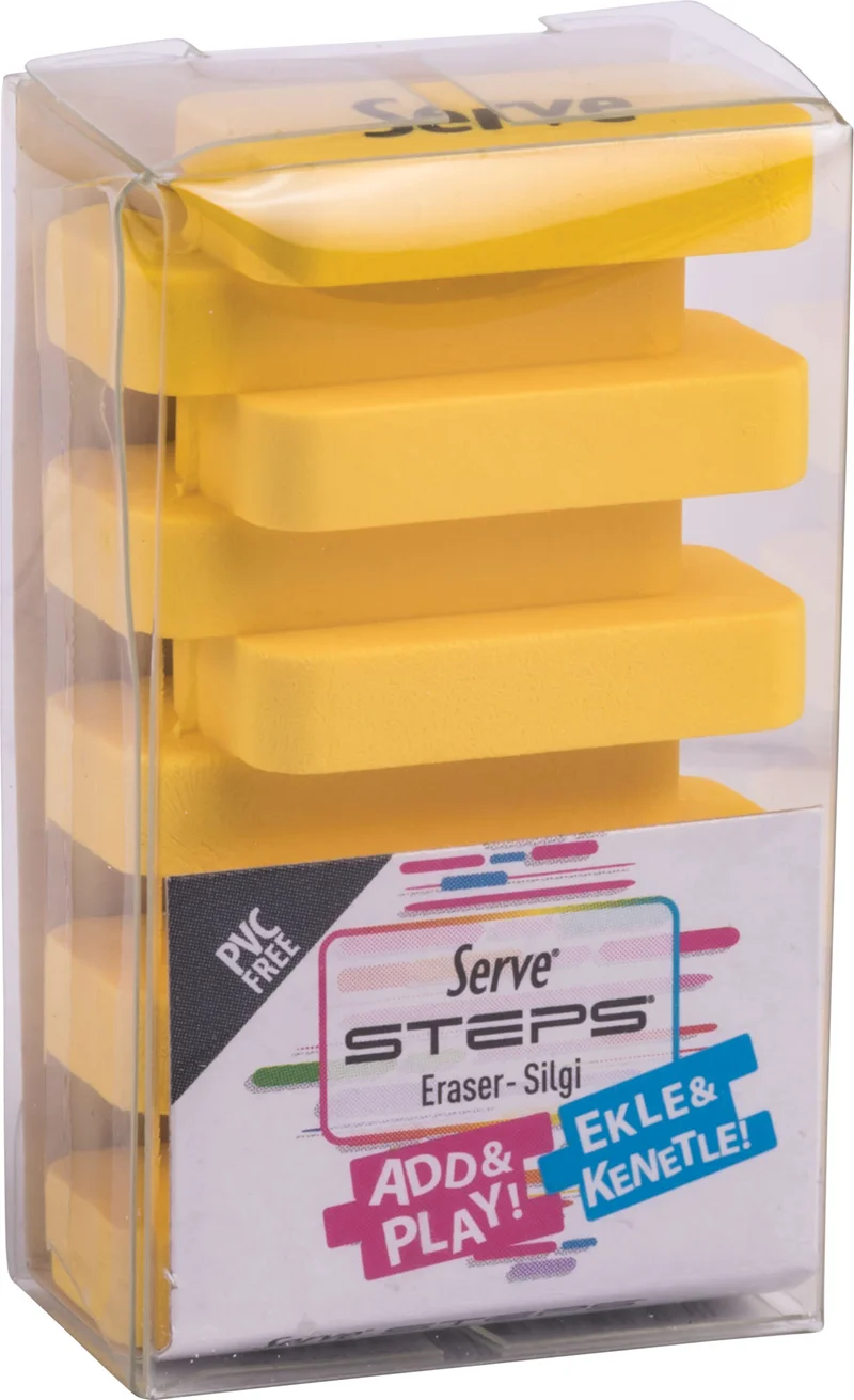 SERVE STEPS SİLGİ FOSFORLU SARI TEKLİ PET SV-STEPSSGP1FS