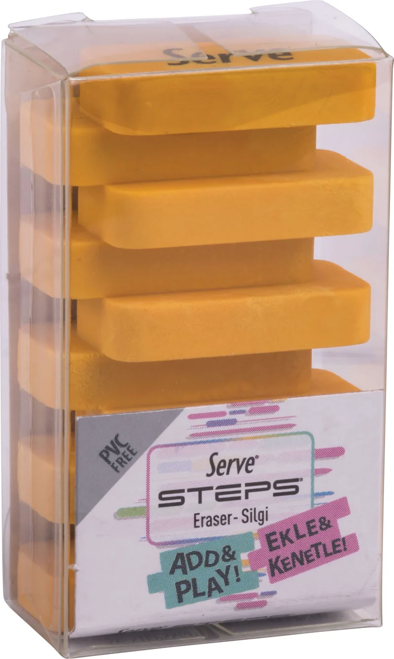 SERVE STEPS SİLGİ PASTEL HARDAL SARISI TEKLİ PET SV-STEPSSGP1HS