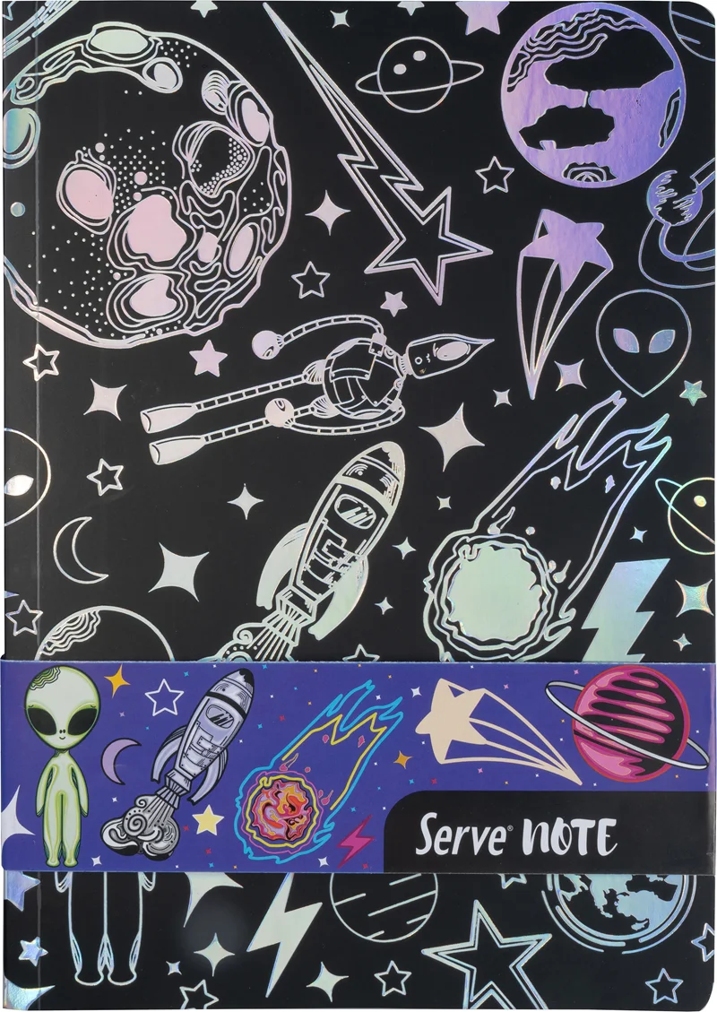 SERVE NOTE DEFTER 17 X 24 CIZGILI UZAY SERİSİ SİYAH SV-NTUZYSYH