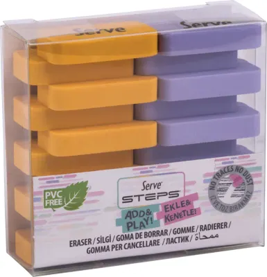 SERVE STEPS SİLGİ PASTEL HRD SAR-LAVANTA 2LI PET SV-STEPSSGP2HSLA