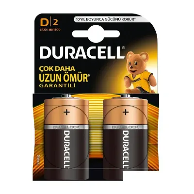 DURACELL BÜYÜK BOY D PİL 2 Lİ D2 (Best)