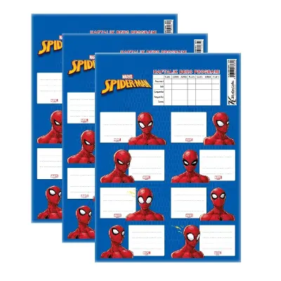 KESKİN SPIDERMAN 3 LÜ DERS PROGRAMLI ETİKET 220130-06 (Best)