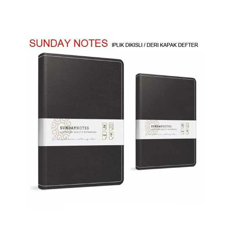 GIPTA SUNDAY 17x24 140 YP. ÇİZGİLİ İPLİK DİK. DERİ KAPAK DEFTER 6065