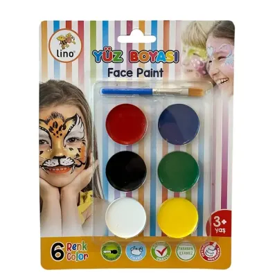 LINO LN-904 6 RENK YÜZ BOYASI TABLET FIRÇALI YIKANABİLİR (Best)