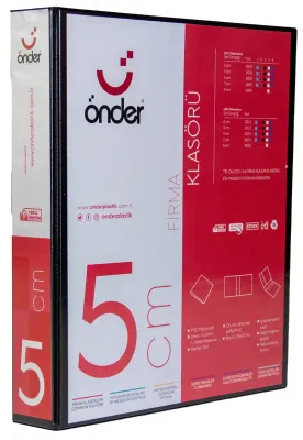 ÖNDER HALKALI DOSYA A4 2 HALKA 5 CM SİYAH 2005-3