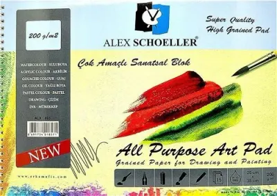 ALEX SCHOELLER 25x35 RESİM DEFTERİ 200 GR 15 YP 893 (Best)